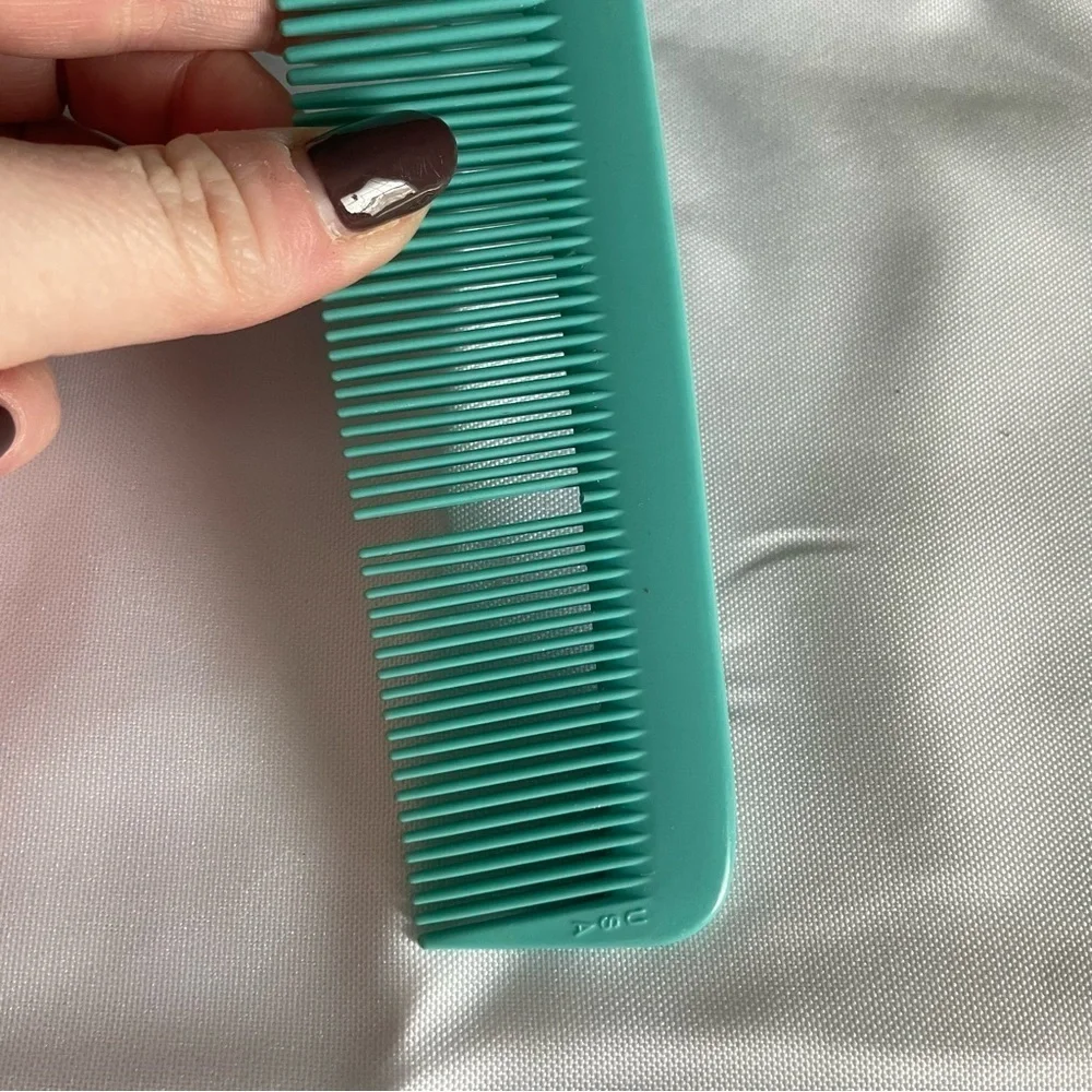 2 DuPont Vintage Blue Teal Nylon Combs Large 326 Barber Hairdresser Brush